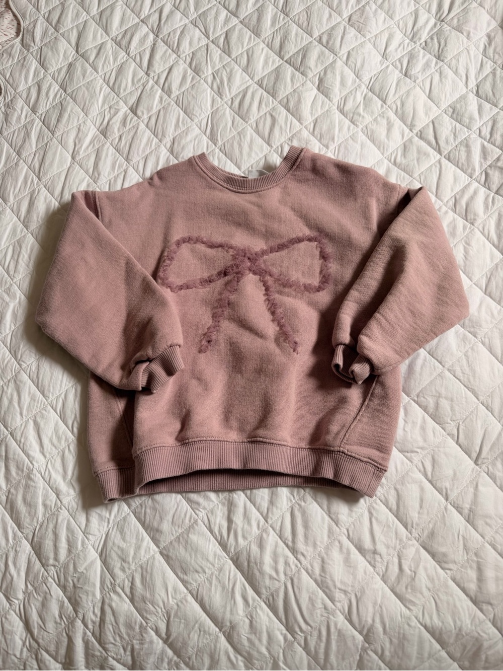 Zara Dusty Pink Decorative Stitch Sweatshirt